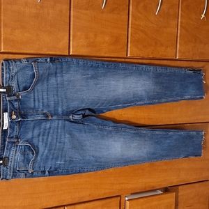 Zara Blue Mid-Rise Jeans with Zipper Slit bottom